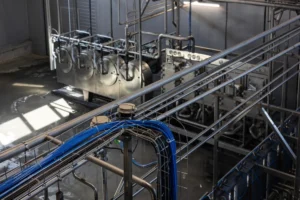 Instalacja przemysłowa z rurociągami w zakładzie chemicznym